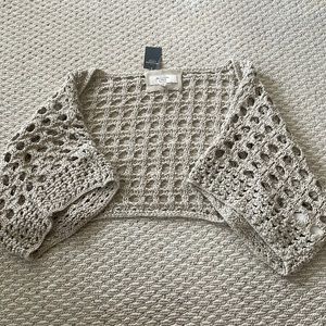 Abercrombie & Fitch 100% Cotton Cream Crochet Shrug (M/L)